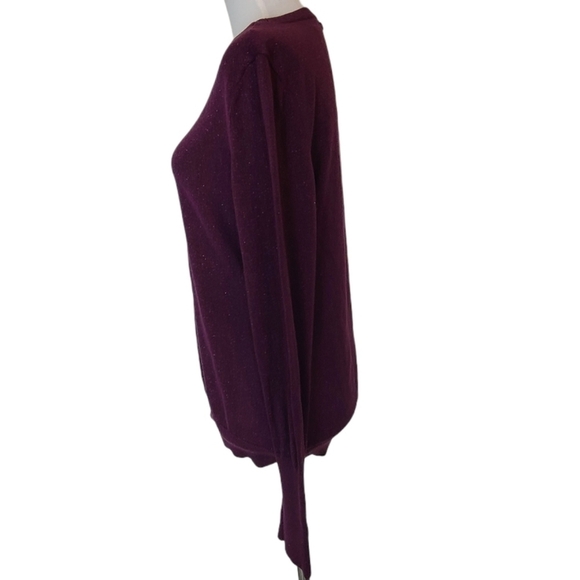 Calvin Klein Purple Glitter Crew Neck Sweater Medium Y2K Soft Knit Preowned - Picture 4 of 8